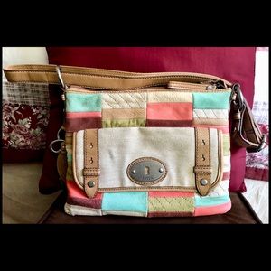 Fossil Genuine Leather Patchwork Bag